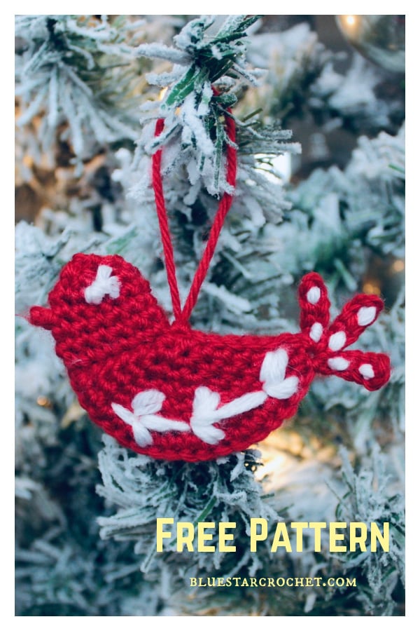 Nordic Dove Christmas Ornament Free Crochet Pattern 