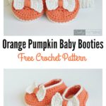 Orange Pumpkin Baby Booties Free Crochet Pattern