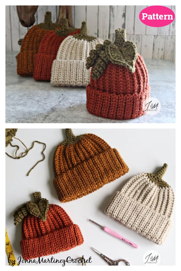 Pumpkin Beanie Hat Crochet Pattern