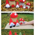 Amigurumi Little Christmas Gnomes with Mushrooms Houses Crochet Pattern