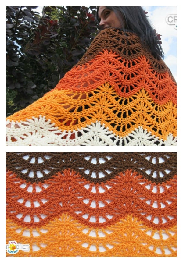 Autumn Moon Blanket Scarf Pattern and Video Tutorial 