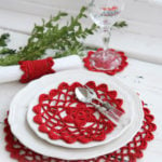 Christmas Table Mats and Serviette Ring Free Crochet Pattern