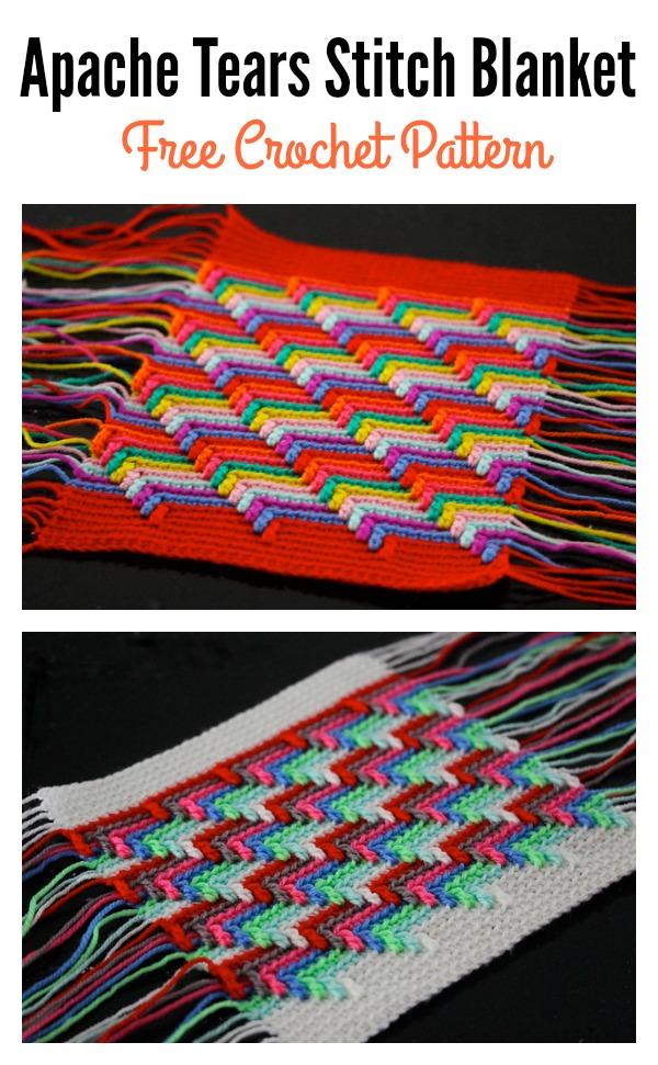 Classic Apache Tears Stitch Blanket Free Crochet Pattern