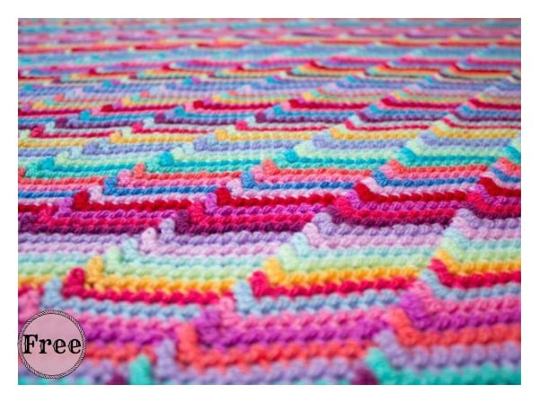 Classic Apache Tears Stitch Blanket Free Crochet Pattern 