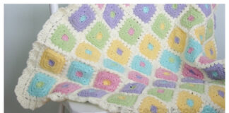 Colorful Puffy Patch Baby Blanket Crochet Pattern