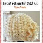 Crochet V-Shaped Puff Stitch Beanie Hat Video Tutorial