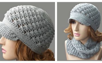 Cross-Over Long DC Newsboy Hat Free Crochet Pattern