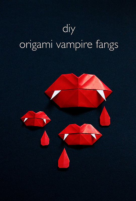 Halloween Origami Vampire Fangs Paper Crafts for Kids
