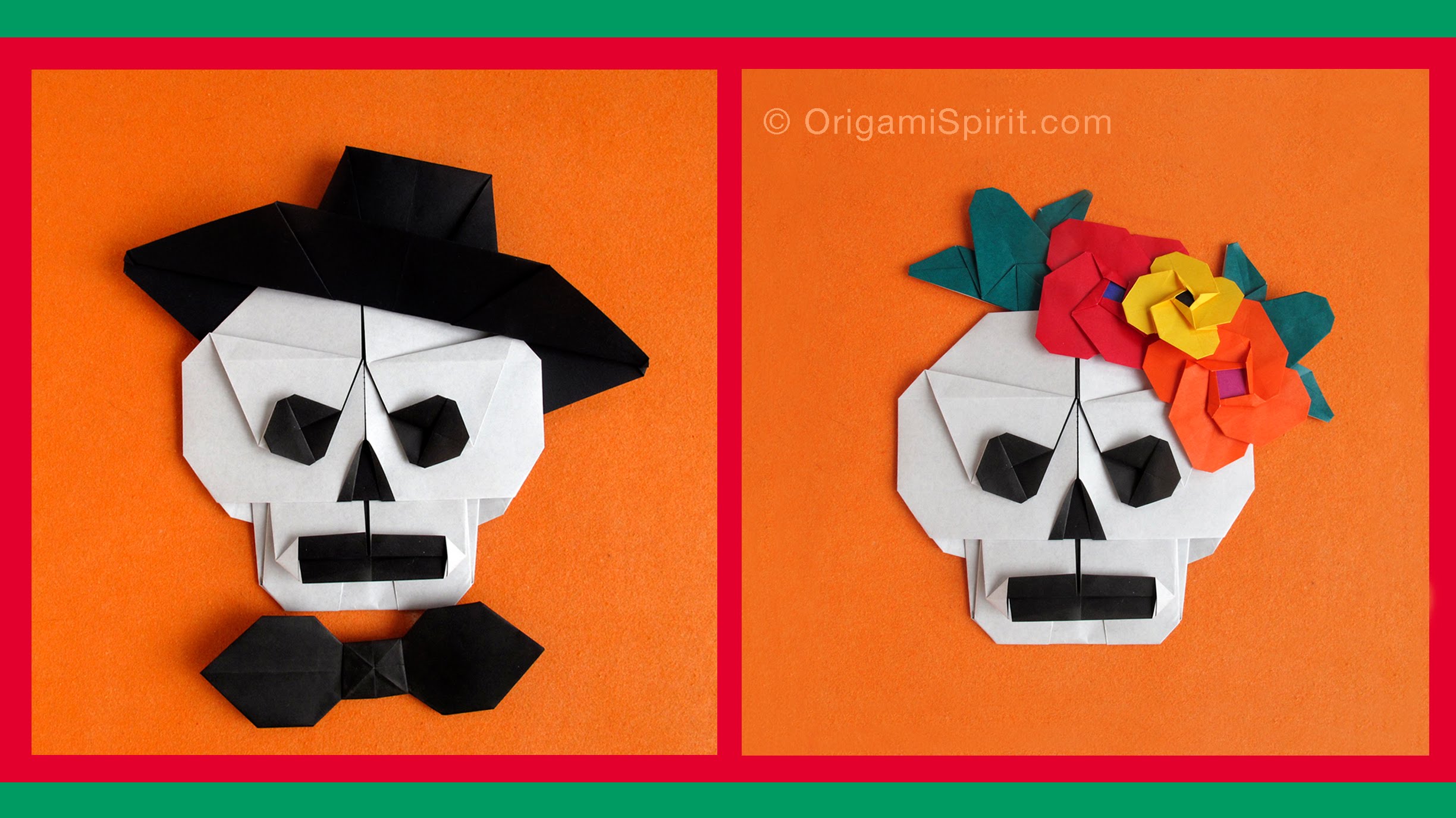 Halloween Origami Sugar Skull Paper Crafts for Kids