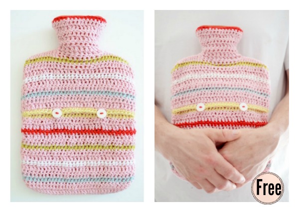 Hot Water Bottle Cosy Free Crochet Pattern 