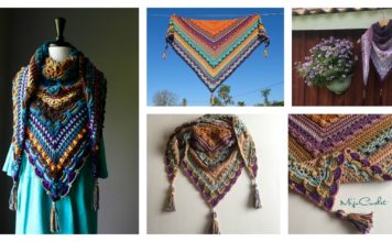 Lost in Time Triangle Shawl Free Crochet Pattern