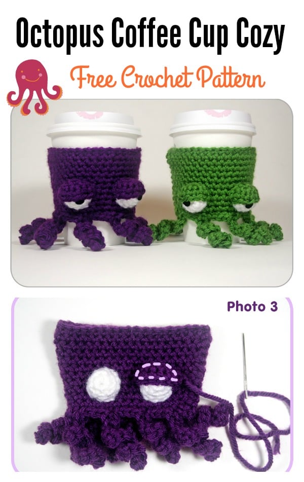 Octopus Coffee Cup Cozy Free Crochet Pattern