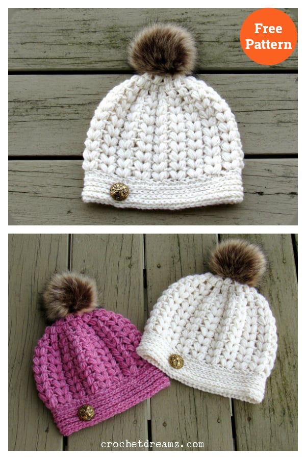 Pearl Beanie Free Crochet Pattern