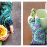 Pieces of Eight Fingerless Gloves Free Knitting and Crochet Pattern