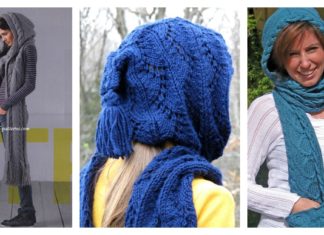 Stylish Hooded Scarf Free Knitting Pattern