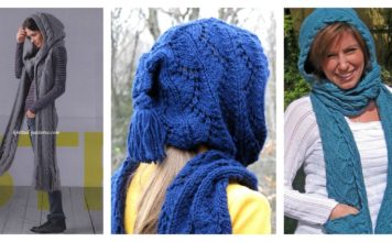 Stylish Hooded Scarf Free Knitting Pattern