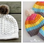 V Puff Stitch Hat Crochet Patterns