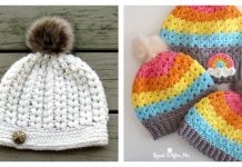 V Puff Stitch Hat Crochet Patterns