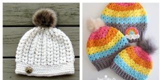 V Puff Stitch Hat Crochet Patterns