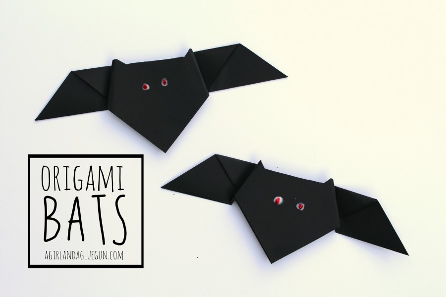 Halloween Origami Bats Paper Crafts for Kids