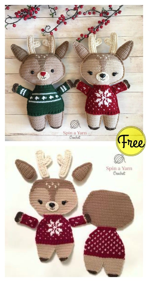 Adorable Holiday Deer Free Crochet Pattern