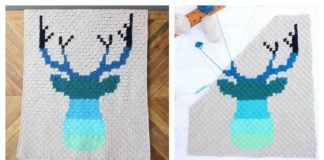 Corner to Corner Deer Afghan Blanket Free Crochet Pattern