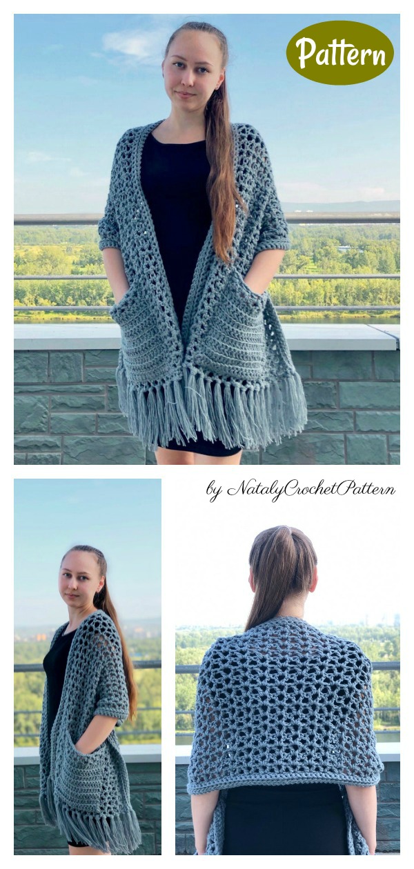 EASY Pocket Shawl Crochet Pattern