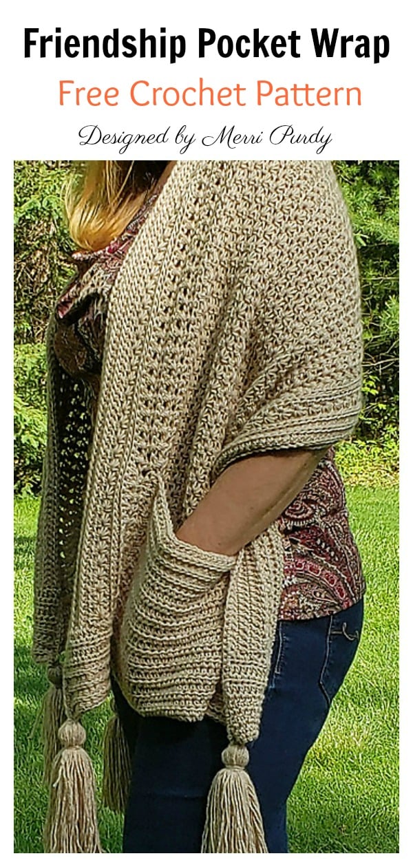 Friendship Pocket Wrap Free Crochet Pattern