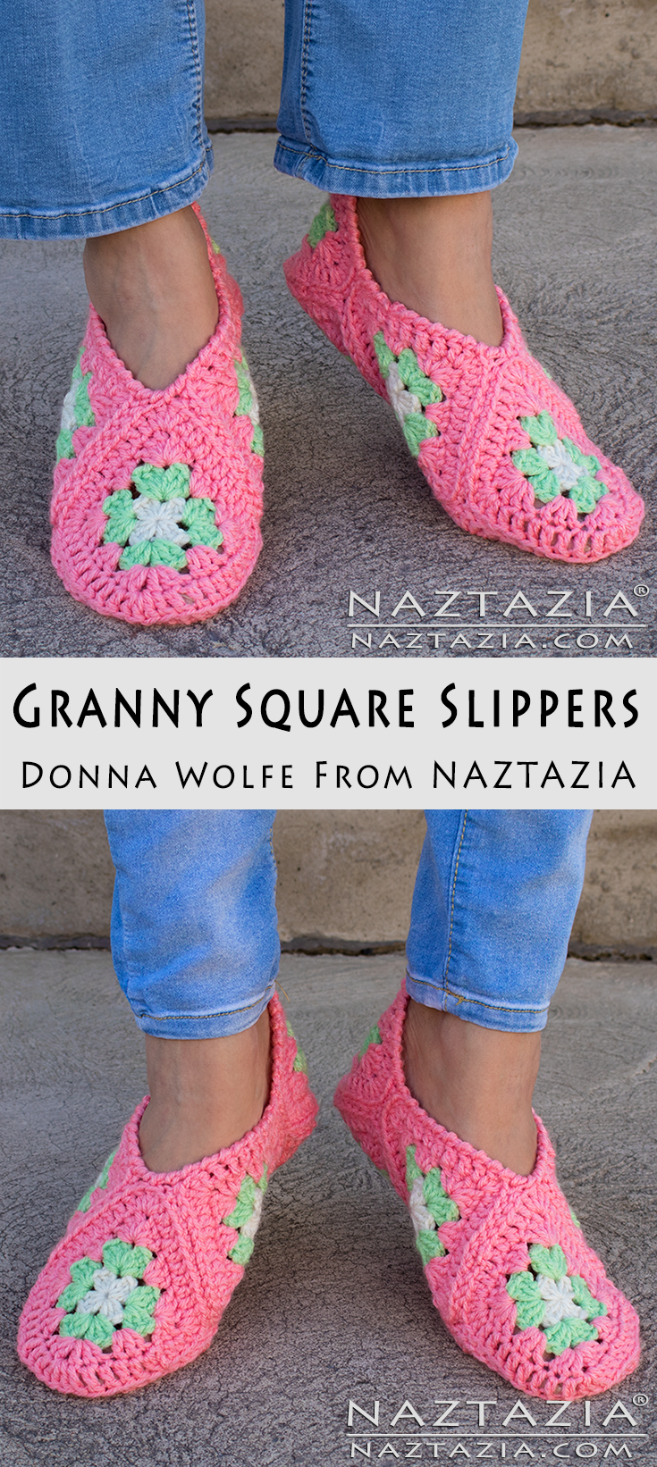 Granny Square Slippers Free Crochet Pattern and Video Tutorial