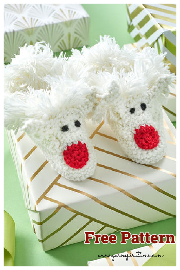 Happy Kids Reindeer Slippers Free Crochet Pattern 