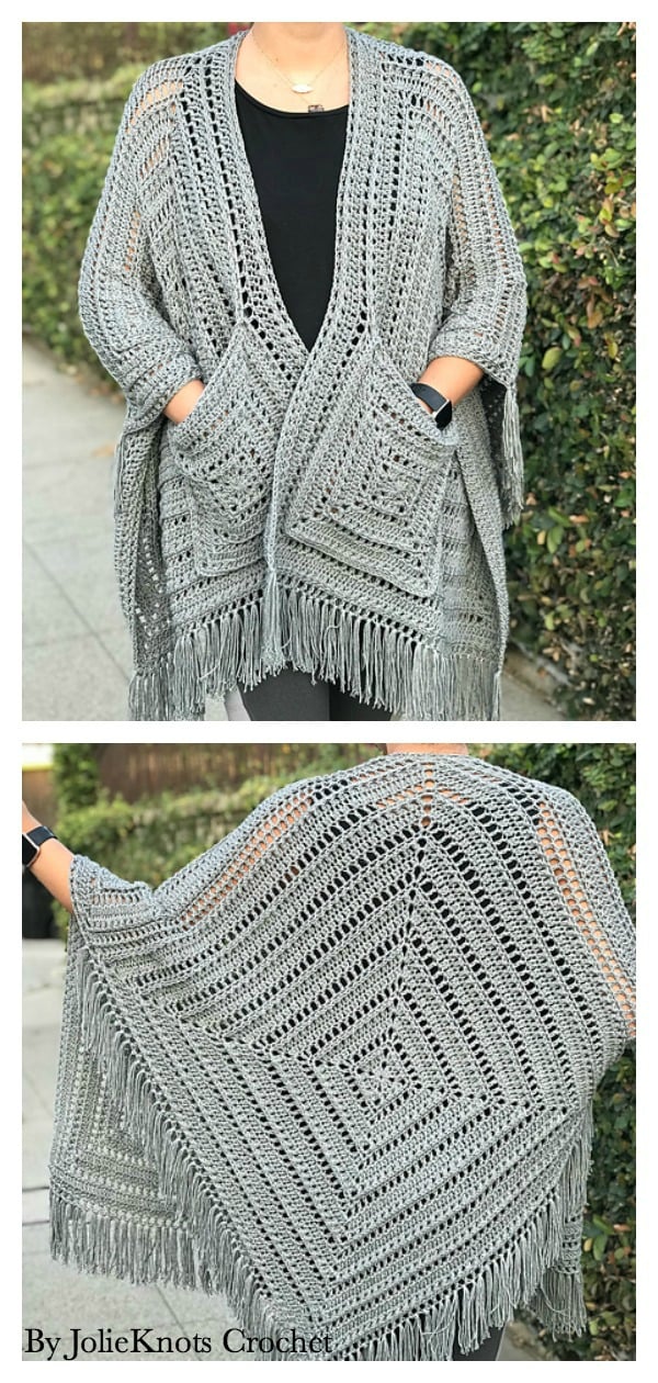 How to Crochet Lazy Diamond Boho Pocket Shawl