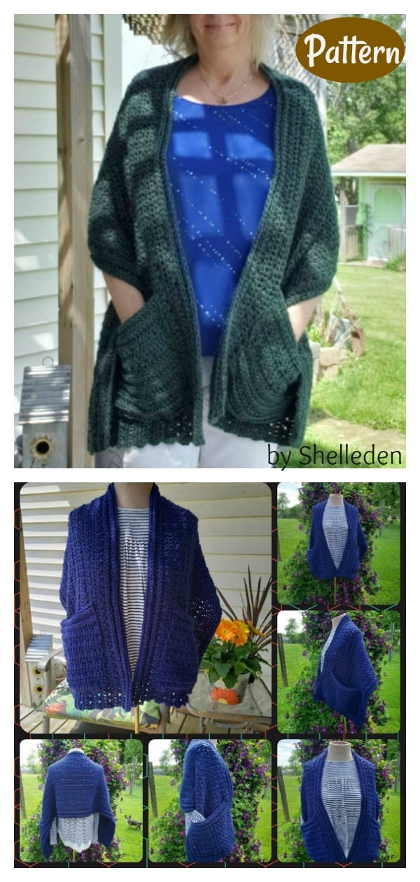 Hugs Pocket Wrap Shawl Crochet Pattern