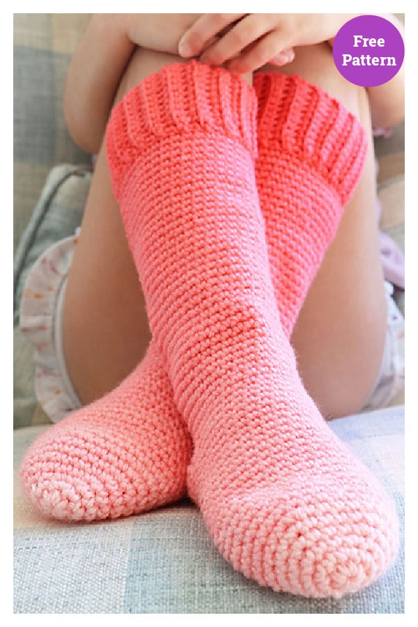 Kids Slipper Socks Free Crochet Pattern