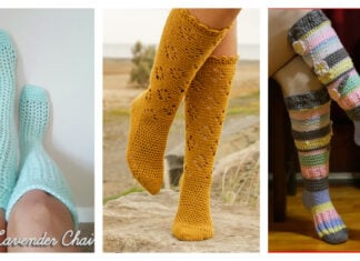 Knee High Socks Free Crochet Pattern
