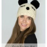 Panda Pompom Hat Free Crochet Pattern