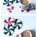 Peppermint Candy Coasters Free Crochet Pattern