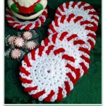 Peppermint Coaster Free Crochet Pattern