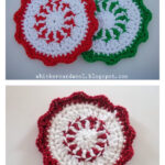 Peppermint Coaster Free Crochet Pattern