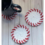 Peppermint Coaster Free Crochet Pattern