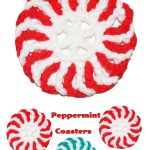 Peppermint Coasters Free Crochet Pattern and Video Tutorial