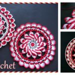 Peppermint Pinwheel Doily Free Crochet Pattern