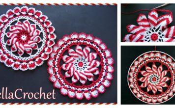 Peppermint Pinwheel Doily Free Crochet Pattern