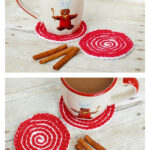 Peppermint Swirl Coasters Free Crochet Pattern