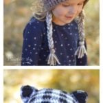 Plaid Woodland Animal Hats Free Crochet Pattern