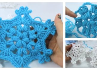 Puff Stitch Snowflake Ornament Crochet Video Tutorial