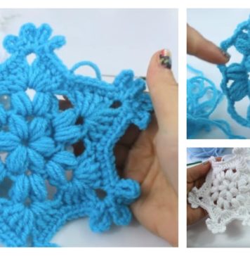 Puff Stitch Snowflake Ornament Crochet Video Tutorial