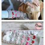 Puppy Love Heart Fingerless Arm Warmers Free Crochet Pattern