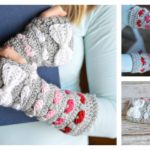 Puppy Love Heart Fingerless Arm Warmers Free Crochet Pattern