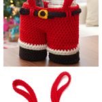 Santa Pants Gift Holder Free Crochet Pattern