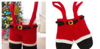 Santa Pants Gift Holder Free Crochet Pattern